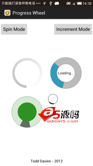 Android例子源码四种效果不同的旋转进度条