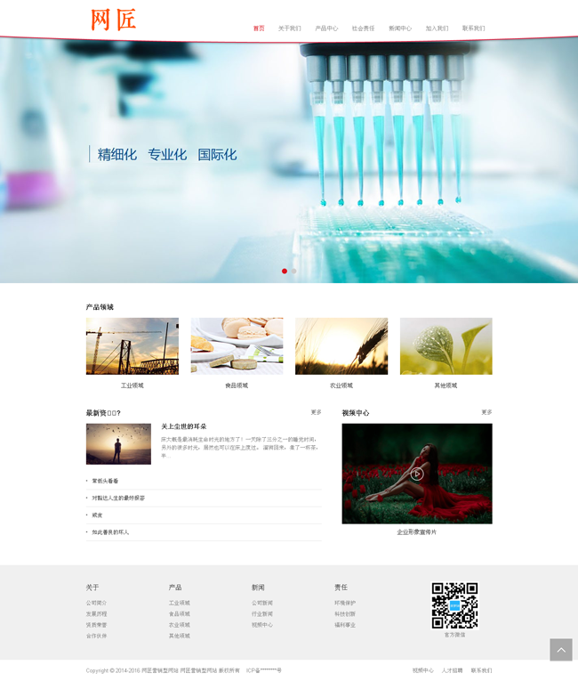 响应式精密化工化学类织梦模板