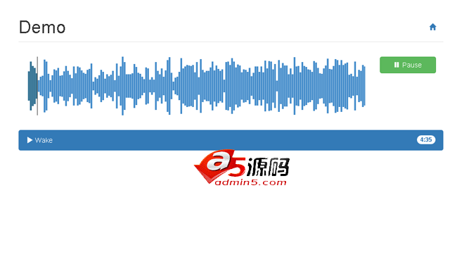 html5带音频波纹的可视化音乐播放器代码
