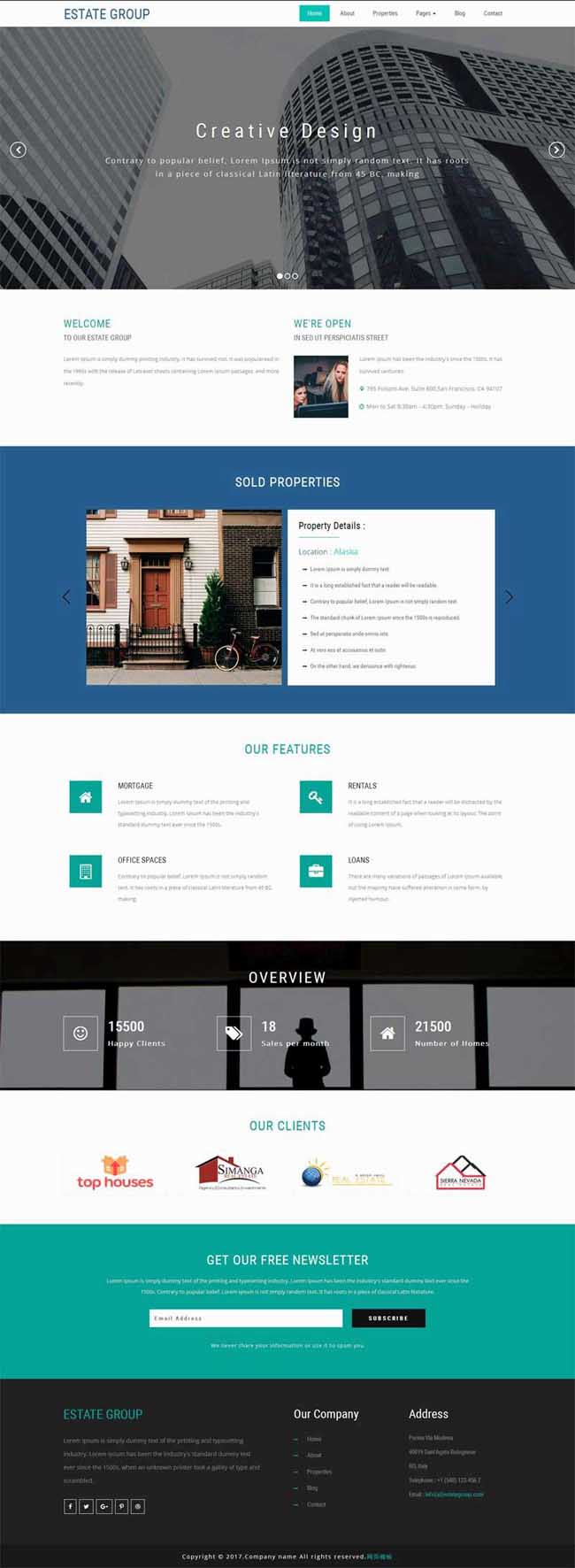 大气的房屋建筑设计公司网站模板