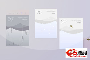 html5天气预报卡片设计效果