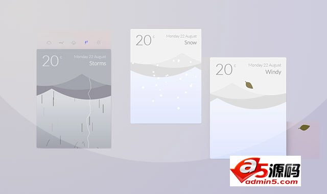 html5天气预报卡片设计效果