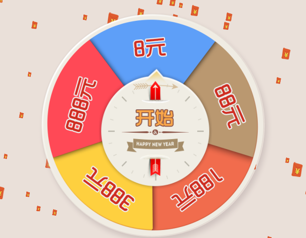 HTML5微信抢红包转盘抽奖代码