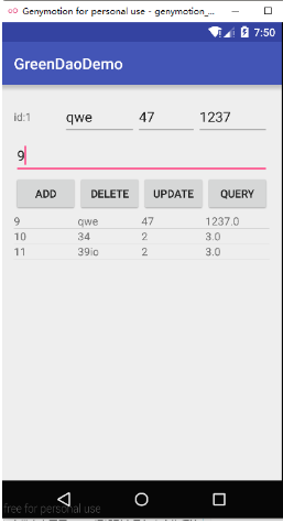 Android GreenDaoDemo 
