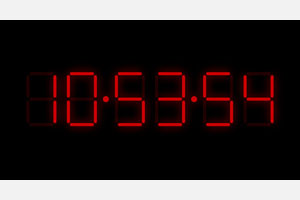 JS酷炫红色LED数字时钟代码