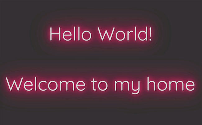 jQuery和CSS3霓虹灯文字特效