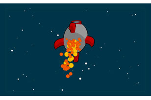 Canvas火箭飞行动画特效