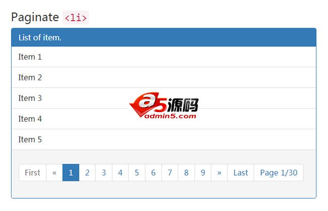 jQuery基于Bootstrap分页插件