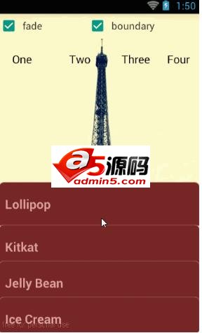 Android MultiCardMenu叠加菜单