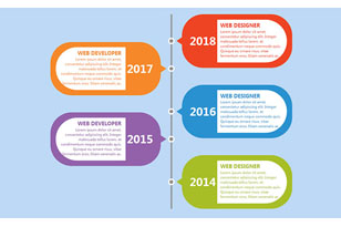 彩色垂直时间轴CSS3样式