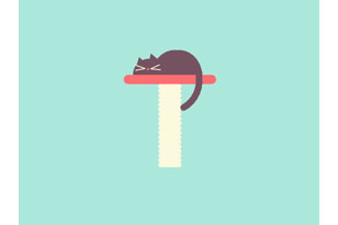 猫咪桌上睡觉CSS3动画特效