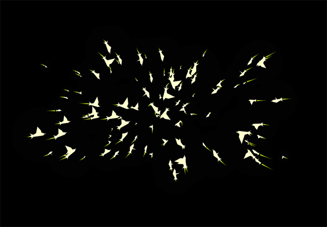 html5 canvas一群鸟飞行特效