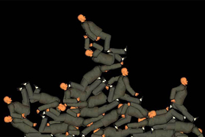 HTML5人体坠落重力动画特效