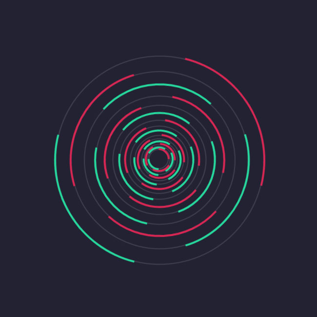 纯CSS3圆形线条旋涡动画特效