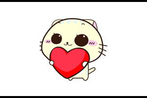 HTML5 Canvas捧着爱心的喵咪特效