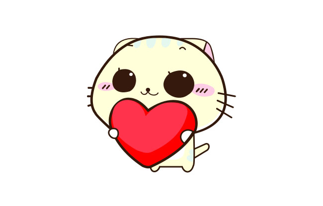 HTML5 Canvas捧着爱心的喵咪特效