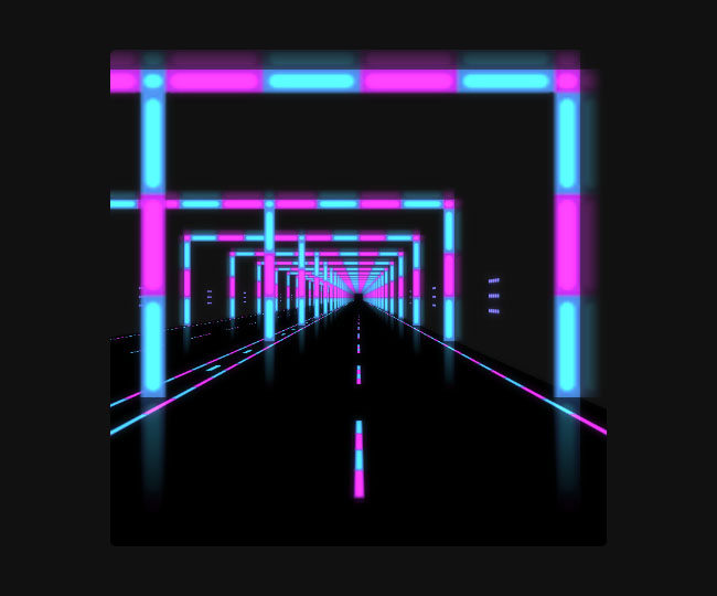  HTML5 Canvas霓虹灯隧道动画特效