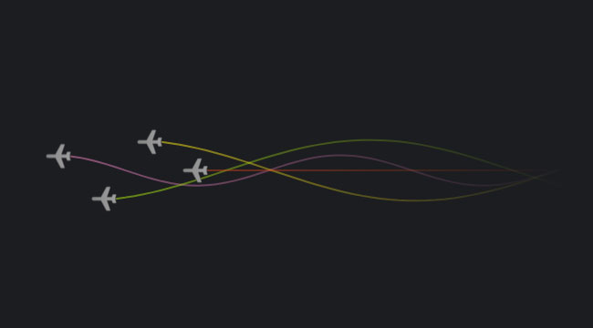 HTML5 Canvas飞机线条动画特效