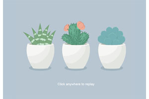 HTML5 SVG盆栽植物动画特效