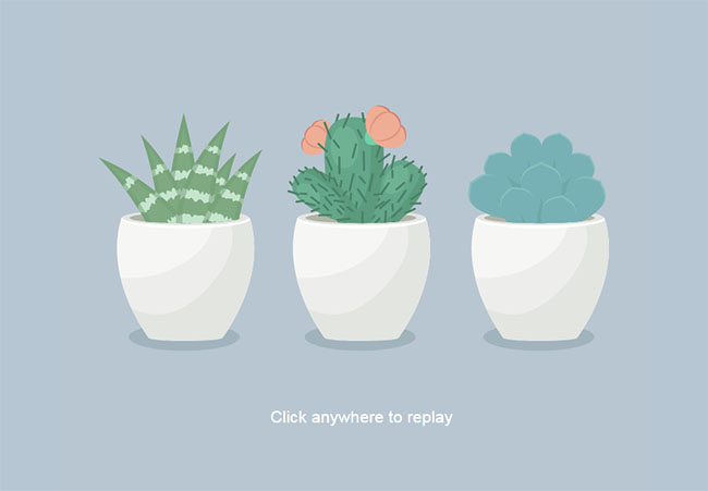  HTML5 SVG盆栽植物动画特效