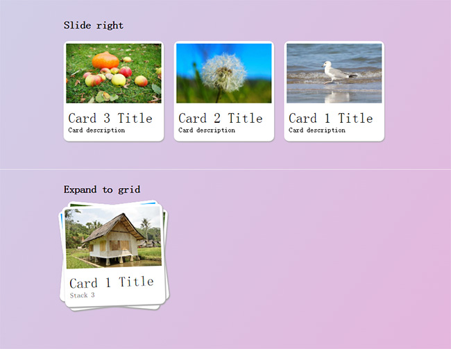  jQuery图片叠加堆放展开动画特效