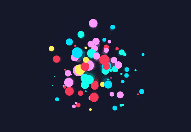  HTML5 Canvas彩色圆点烟花特效