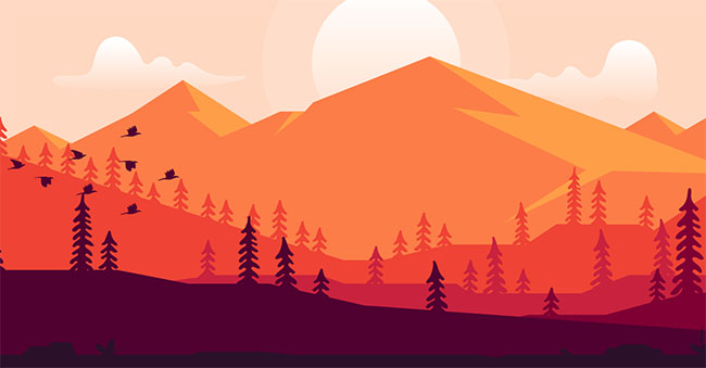  HTML5 SVG日落黄昏场景视差特效