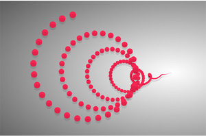 HTML5 Canvas螺旋线条动画特效