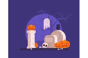 CSS3绘制万圣节动画场景特效