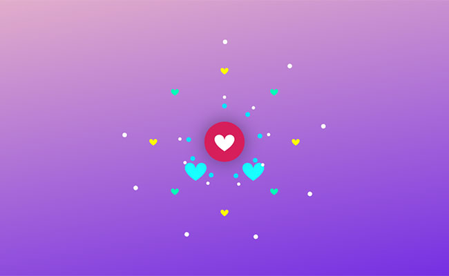  CSS3 SVG点击爱心散开动画特效