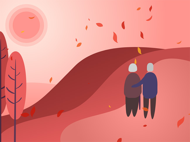  HTML5 SVG老人温馨场景动画特效