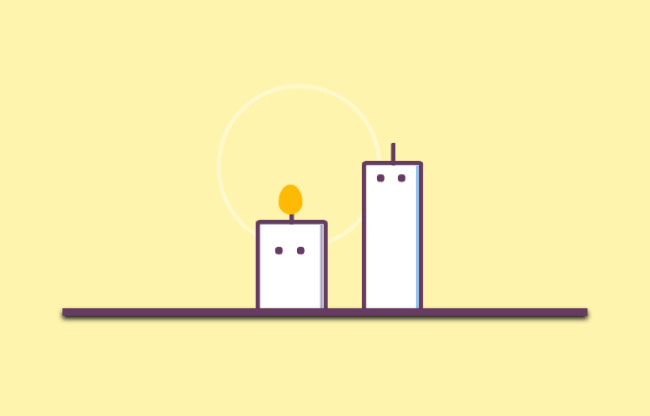  纯CSS3卡通蜡烛动画特效
