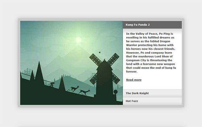  jQuery图片滑块手风琴特效