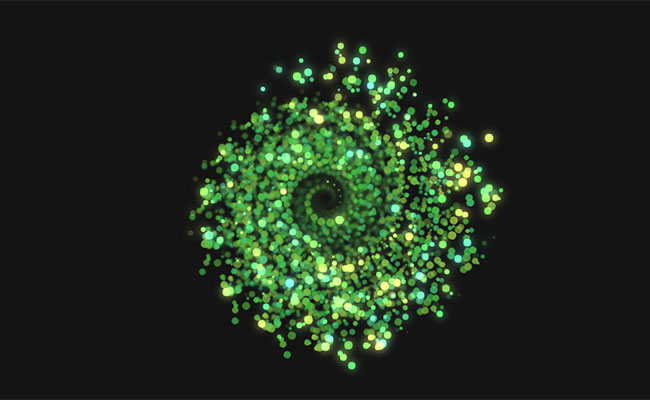 Canvas绿色粒子爆炸动画特效