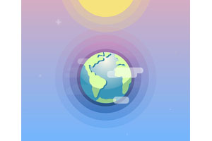 GSAP动画绘制卡通地球特效