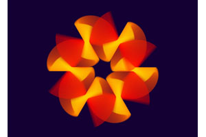 CSS3橘色花朵变换动画特效