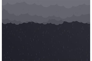 HTML5天空乌云密布下雨特效