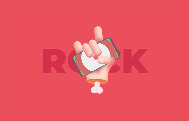  CSS3手指拿着摇晃手机动画特效