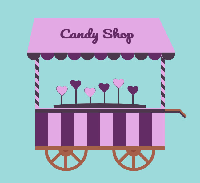  纯CSS3绘制卡通糖果车特效