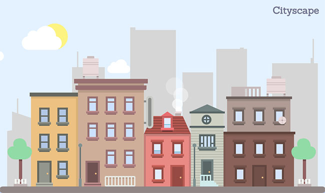  CSS3卡通城市动画场景切换特效