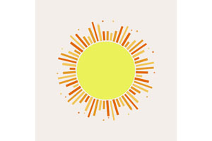 纯CSS3卡通太阳照射动画特效