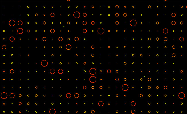  HTML5绘制彩色圆圈动画特效