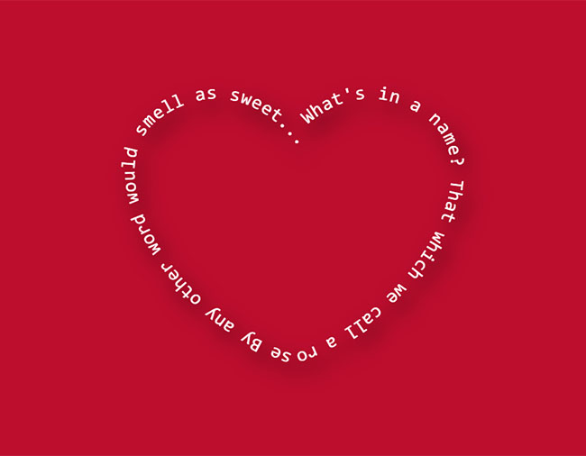  HTML5 SVG心形文字显示动画特效