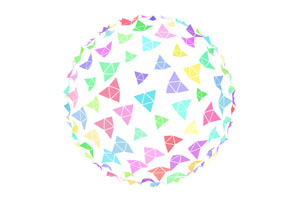 HTML5彩色碎片组合球形动画特效