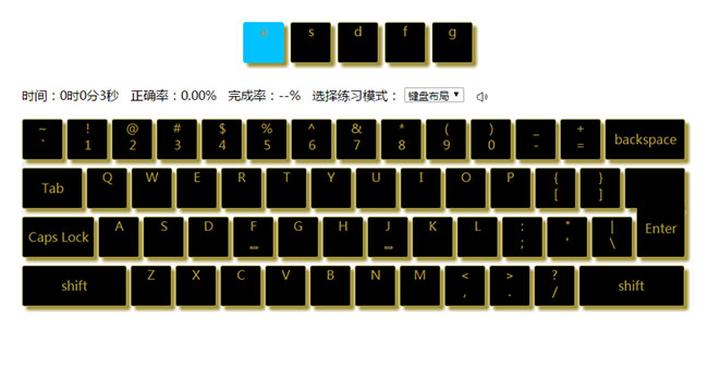  jQuery键盘打字练习游戏代码