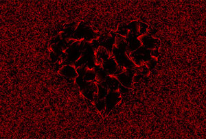 HTML5微小粒子组成爱心特效