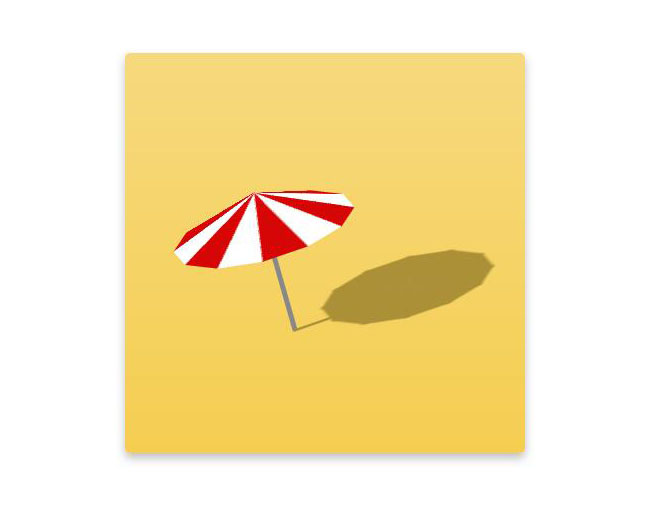  纯CSS3沙滩伞旋转动画特效