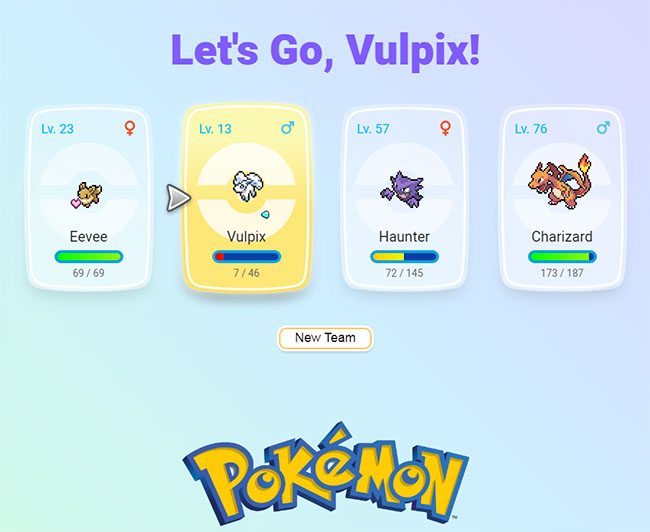  JS口袋妖怪列表选择交互代码