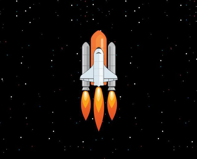  SVG宇宙航天火箭动画特效