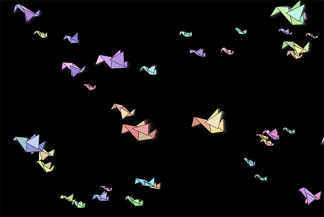  HTML5 Canvas千纸鹤动画特效